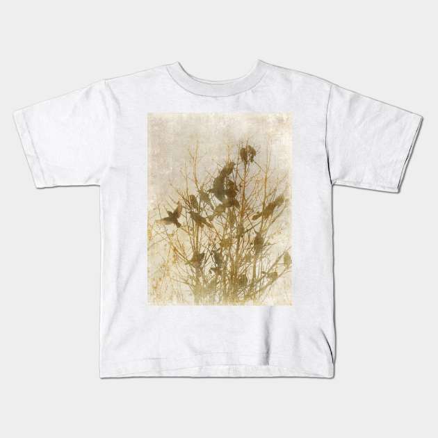 Birds on Silk Kids T-Shirt by Susan Werby